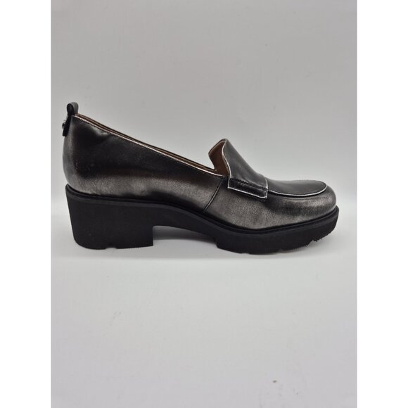 Naturalizer Women's Shoes Size 7.5 Loafers Leather Black/Gray Chunky Darry 375 - Picture 4 of 10